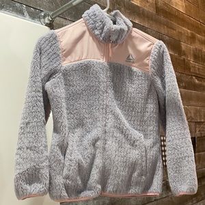 Grey and Pink Kids Zip Up Jacket